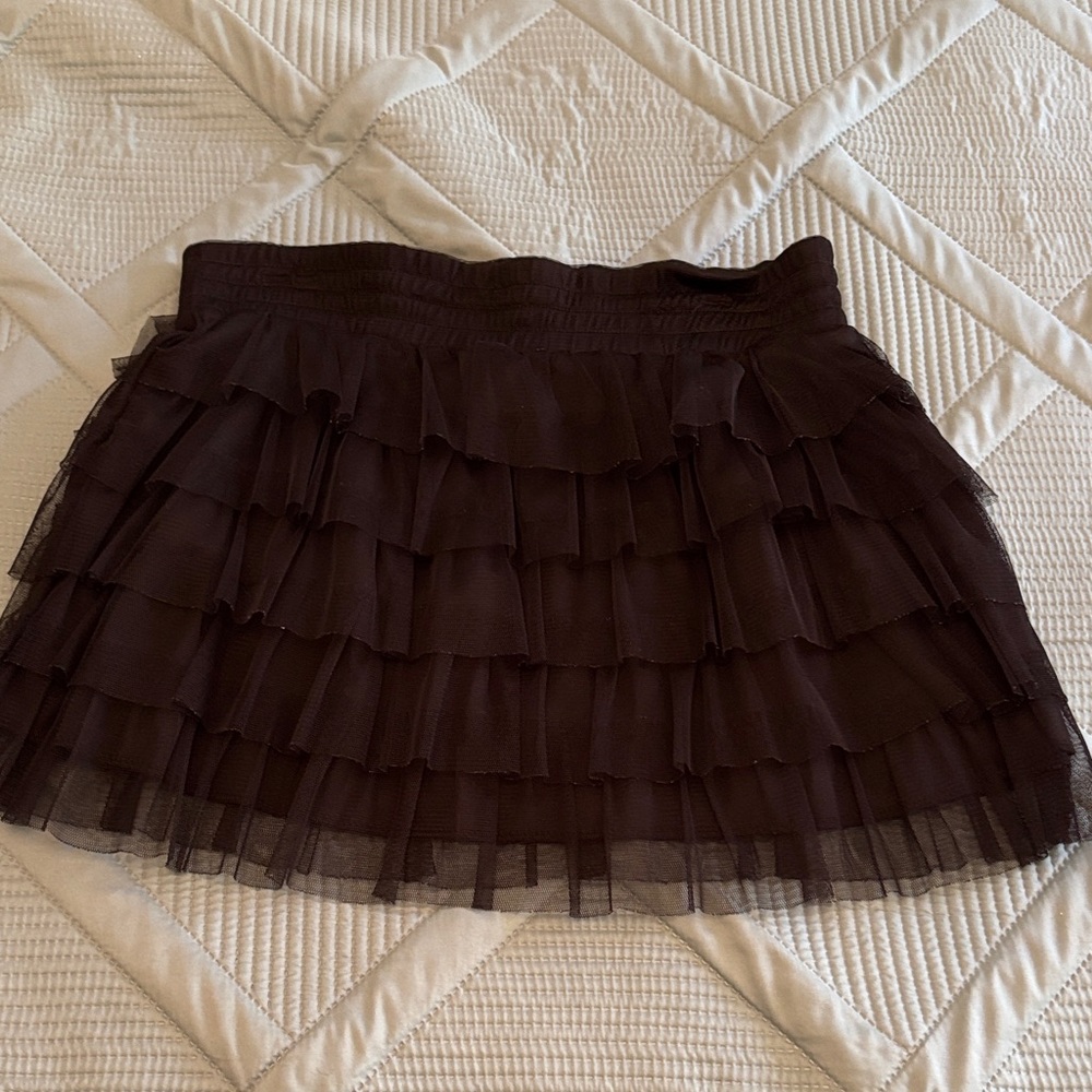 Poetry Black Layered Mini Skirt
